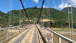 View of suspension bridge in Thanh Hó