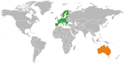 Peta memperlihatkan lokasiEuropean Union and Australia
