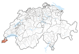 Der Kanton Genf auf der Schweizer Karte