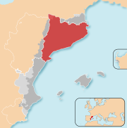 Un mapa mostrant la localització de Catalunya