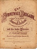 The 1863 sheet music The Stonewall Brigade, Dedicated to the Memory of Stonewall Jackson, the Immortal Southern Hero, and His Brave Veterans