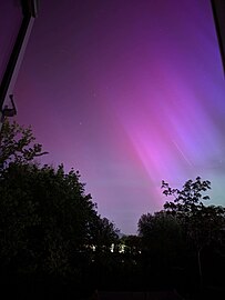 Aurora as seen from East Sussex, UK