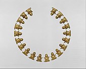 Frog-shaped necklace ornaments; 15th–early 16th century; gold; height: 2.1 cm (0.83 in); Metropolitan Museum of Art (New York City)