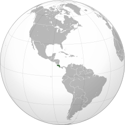 Местоположение на Коста Рика
