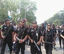 Rapid Action Battalion of Bangladesh armed with MP5K (except the second from right)