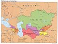 Political Map of the Caucasus and Central Asia