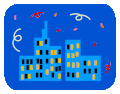 Buildings animated symbol