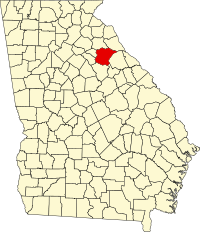 Округ Оглторп на мапі штату Джорджія highlighting