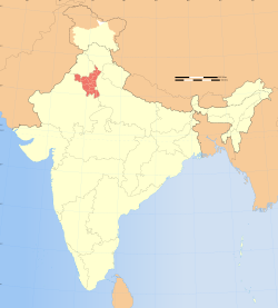 भारतस्य मानचित्रे हरियाणाराज्यस्य स्थाननिर्देशः