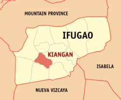 Mapa de Ifugao con Kiangan resaltado