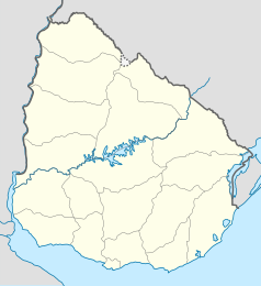 Mapa konturowa Urugwaju, u góry po lewej znajduje się punkt z opisem „Salto”
