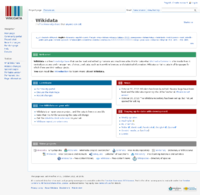 Screenshot of Wikidata's Main page