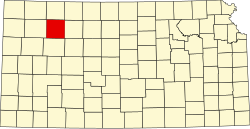 map of Kansas highlighting Sheridan County