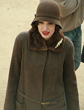 Picture of Angelina Jolie in costume on the set of her film "Changeling"