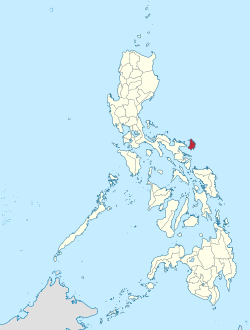Mapa de Filipinas con Catanduanes resaltado