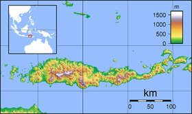 Bản đồ hiển thị vị trí của Vườn quốc gia Komodo
