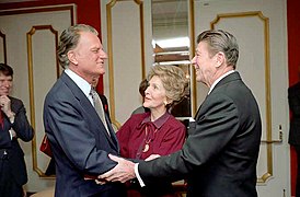 Ronald Reagan con Billy Graham.