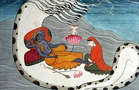 Vishnu en Lakshmi op Shesha Naga, c. 1870