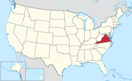แผนที่สหรัฐเน้นรัฐเวอร์จิเนีย