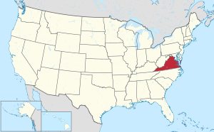 Harta e Shteteve të Bashkuara me Virxhinia të theksuar