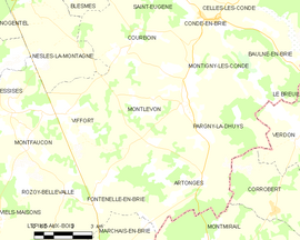 Mapa obce Montlevon