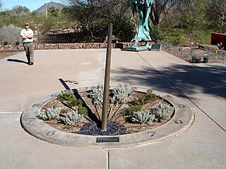 A living Plant Sundial at the Desert Botanical Gardens in Phoenix AZ