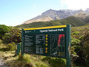 Entrance sign, Egmont NP, New Zealand