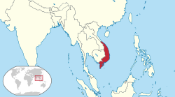 1954 முதல் 1976 வரை தென்கிழக்காசியாவில் தென்வியட்நாம் இருப்பிடம்