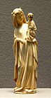Богородица и Младенеца (края на XIII век), слонова кост, висока 25 см, извита, за да пасне на формата на бивника от слонова кост