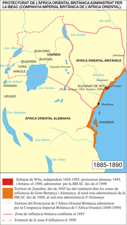 Location of Zanzibaro sultonatas