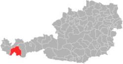okres Landeck na mapě Rakouska