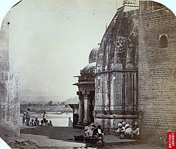 Way to the main bathing ghat at Haridwar, 1860s.