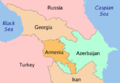 Political map of the countries in the Caucasus region as of 2005