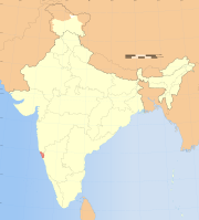 Map of India with the location of Gõy highlighted.