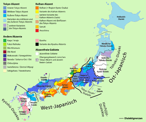 Akzent- und Dialektverbreitung in Japan
