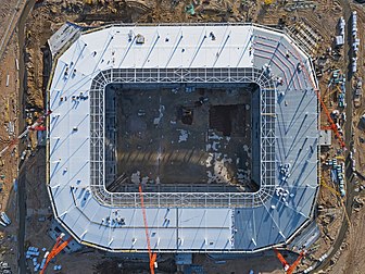 Vista aérea do Estádio de Kaliningrado durante sua construção em maio de 2017. Kaliningrado, Rússia. (definição 4 464 × 3 348)