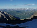 morgens nach Sonnenaufgang, Basòdino-Gletscher vom Adulajoch, Foto mit Bildbeschreibung