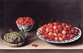Louise Moilloni "Natüürmort kirsside, maasikate ja tikritega" (1630)