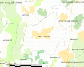 Mapa obce Saint-Drézéry