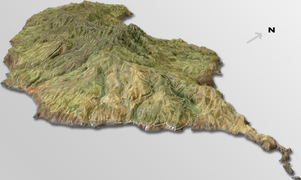 Reliefa mapo de la insulo Madejro