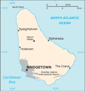 Kart over Barbados