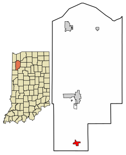 Location of Remington in Jasper County, Indiana.