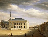 De Knuedler mam Stadhaus, 1837; Uelegbild vum Jean-Auguste Marc.