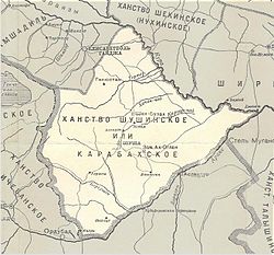 1902 Rus haritasına göre Karabağ Hanlığı Haritası