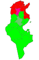 المترشحين المتصدرين في الدوائر الانتخابية في تونس حسب الأصوات في الدورة الأولى:   الباجي قائد السبسي (15 دائرة)   المنصف المرزوقي (10 دوائر)   محمد الهاشمي الحامدي (1 دائرة)   حمة الهمامي (1 دائرة)