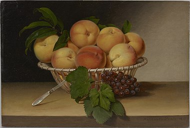 Still Life: Basket of Peaches (Natura morta: Cestino di Pesche), 1816