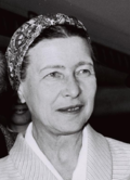 Simone de Beauvoir vid ett besök i Israel 1967.