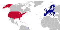 Map of the US and EU after 2007