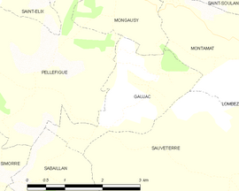 Mapa obce Gaujac