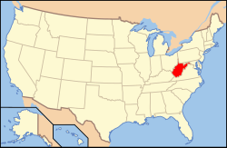 Nyugat-Virginia elhelyezkedése az USA-ban
